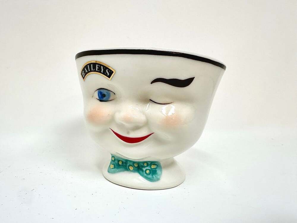 Vintage Bailey’s Irish Cream Character Mug with Bow tie limited ed dessert cup